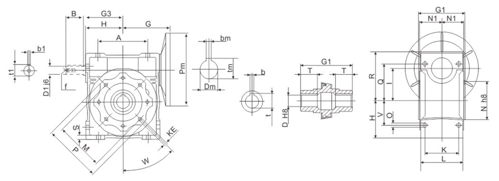 Specifations of NMRV Worm Gear Reducer