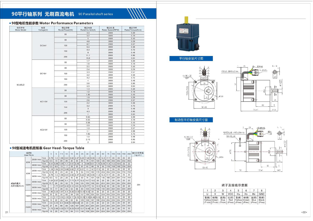 Dimensions of Brushless DC Motor